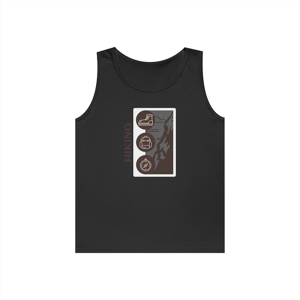 Thumbnail: Hiking Icons Tank Top — Outdoor Trail Graphic Tank