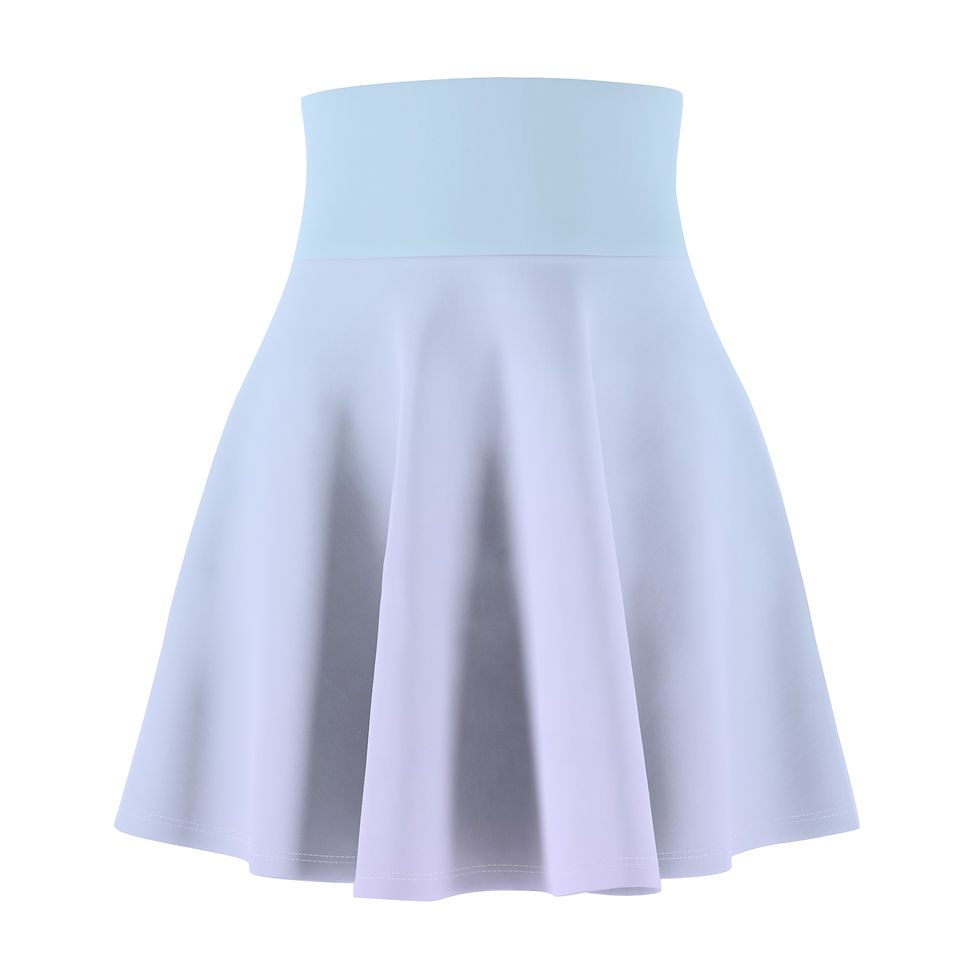 Thumbnail: Pastel Gradient Skater Skirt — Light Blue Lavender AOP Fashion