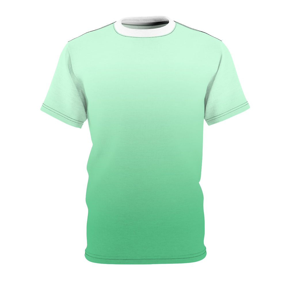 Thumbnail: Mint Ombre Ringer Tee — Gradient Green Cut & Sew T-Shirt