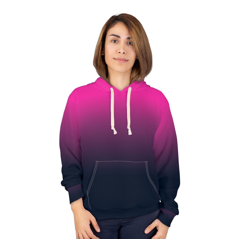 Thumbnail: Pink to Black Ombre Hoodie – Gradient Pullover Hoodie