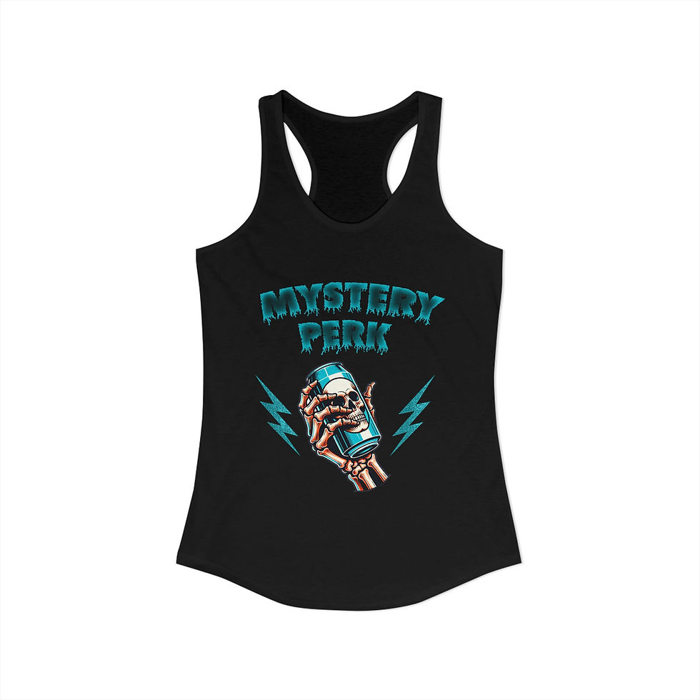 Thumbnail: Mystery Perk Women’s Racerback Tank – Edgy Gamer Graphic Tee & Streetwear