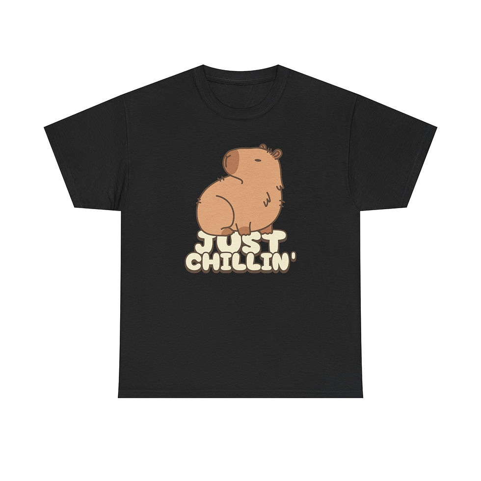 Thumbnail: Just Chillin' Capybara T-Shirt — Cute Relaxed Graphic Tee