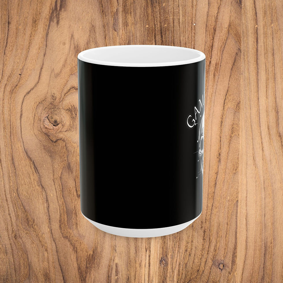 Thumbnail: Game Over Skull Ceramic Mug (11oz & 15oz) – Gamer Drinkware & Edgy Coffee Cup