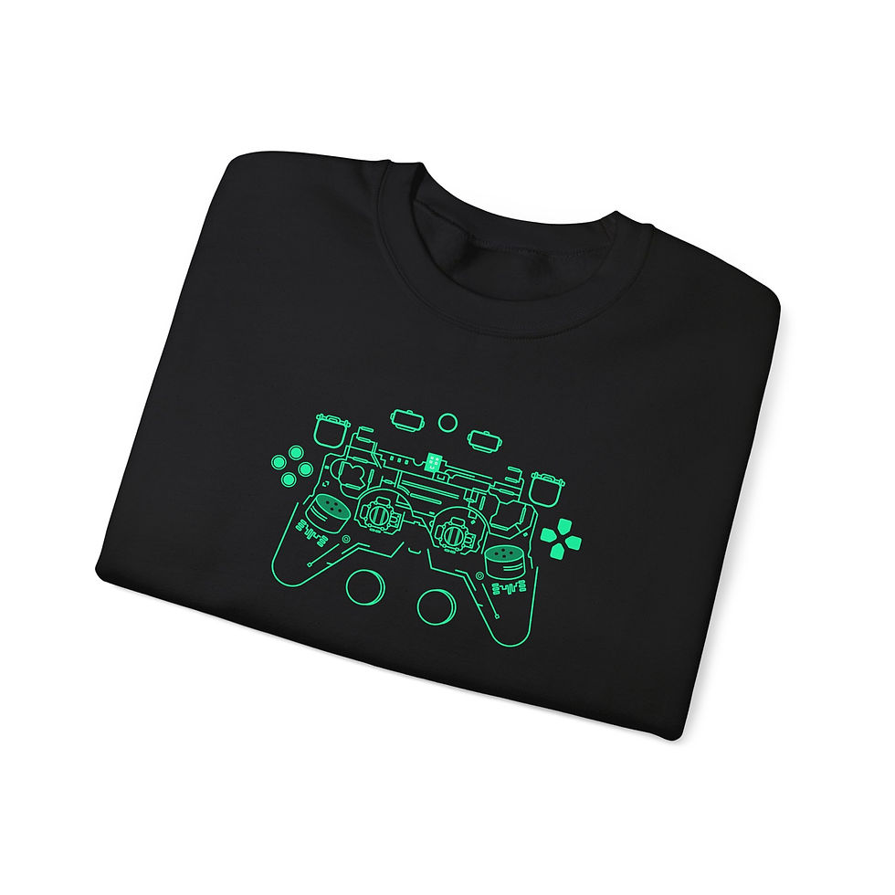 Thumbnail: Gamer Crewneck Sweatshirt "PLAYER 1" – Retro Controller Graphic