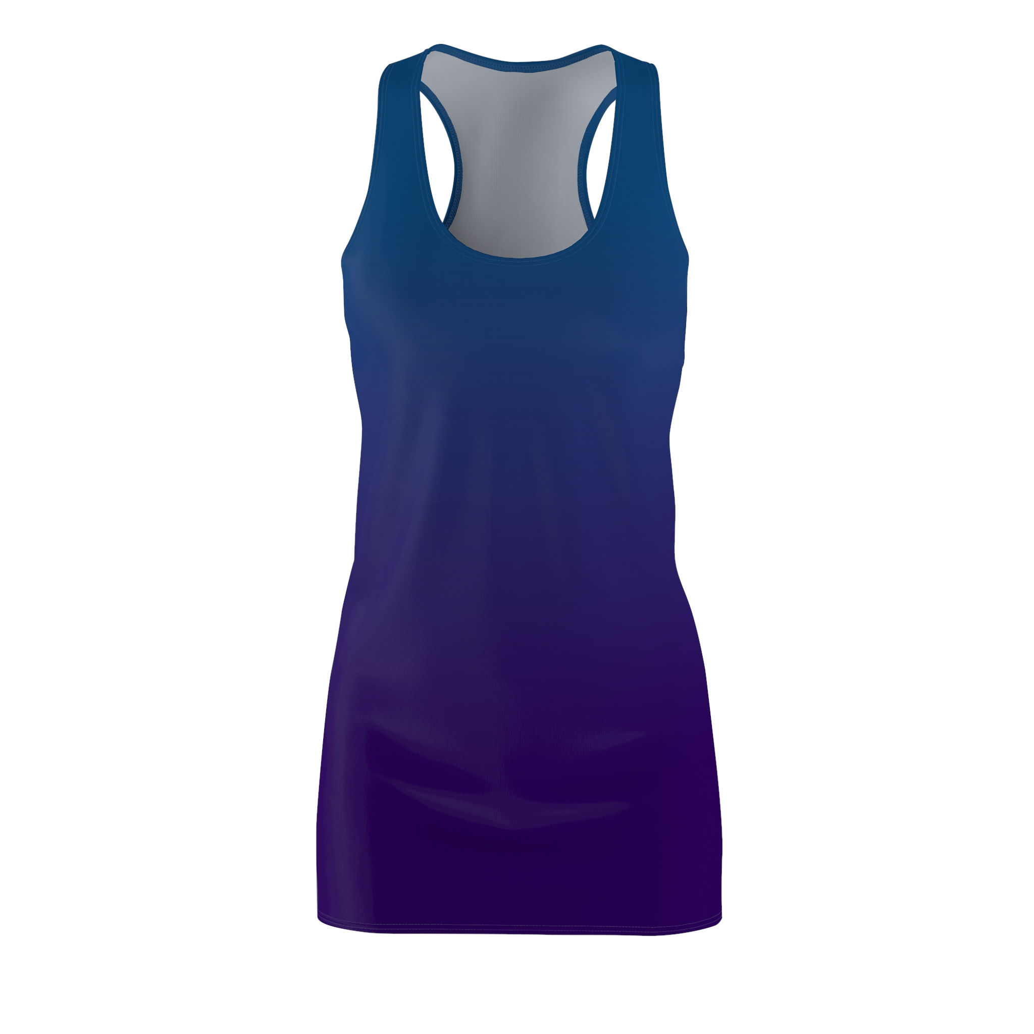 Gradient Racerback Dress — Blue to Purple Ombre Women's Dress