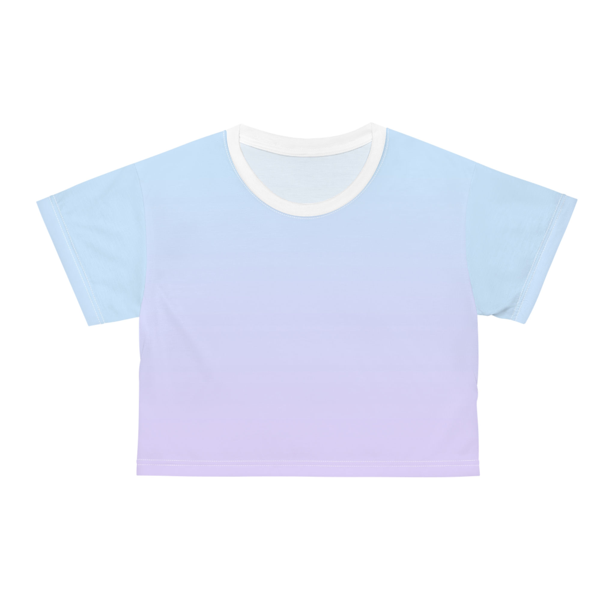 Pastel Ombre Crop Tee — Lilac to Baby Blue Gradient