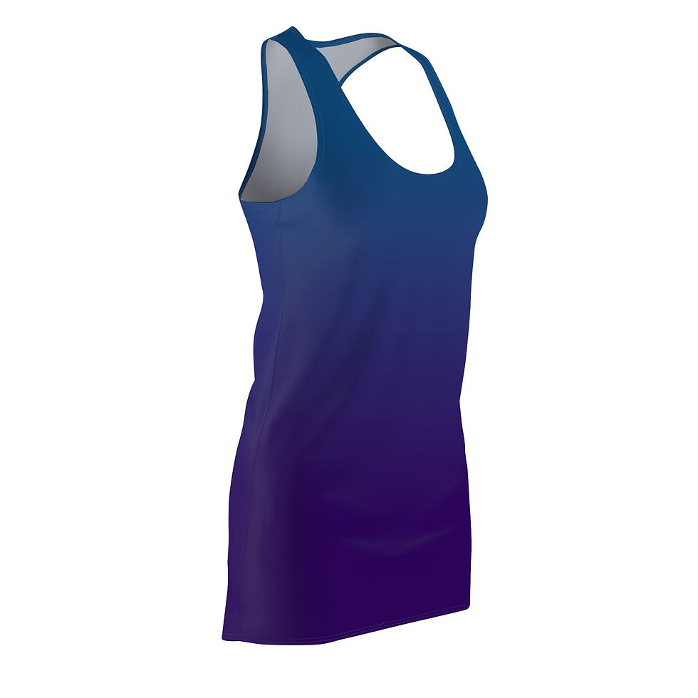 Thumbnail: Gradient Racerback Dress — Blue to Purple Ombre Women's Dress