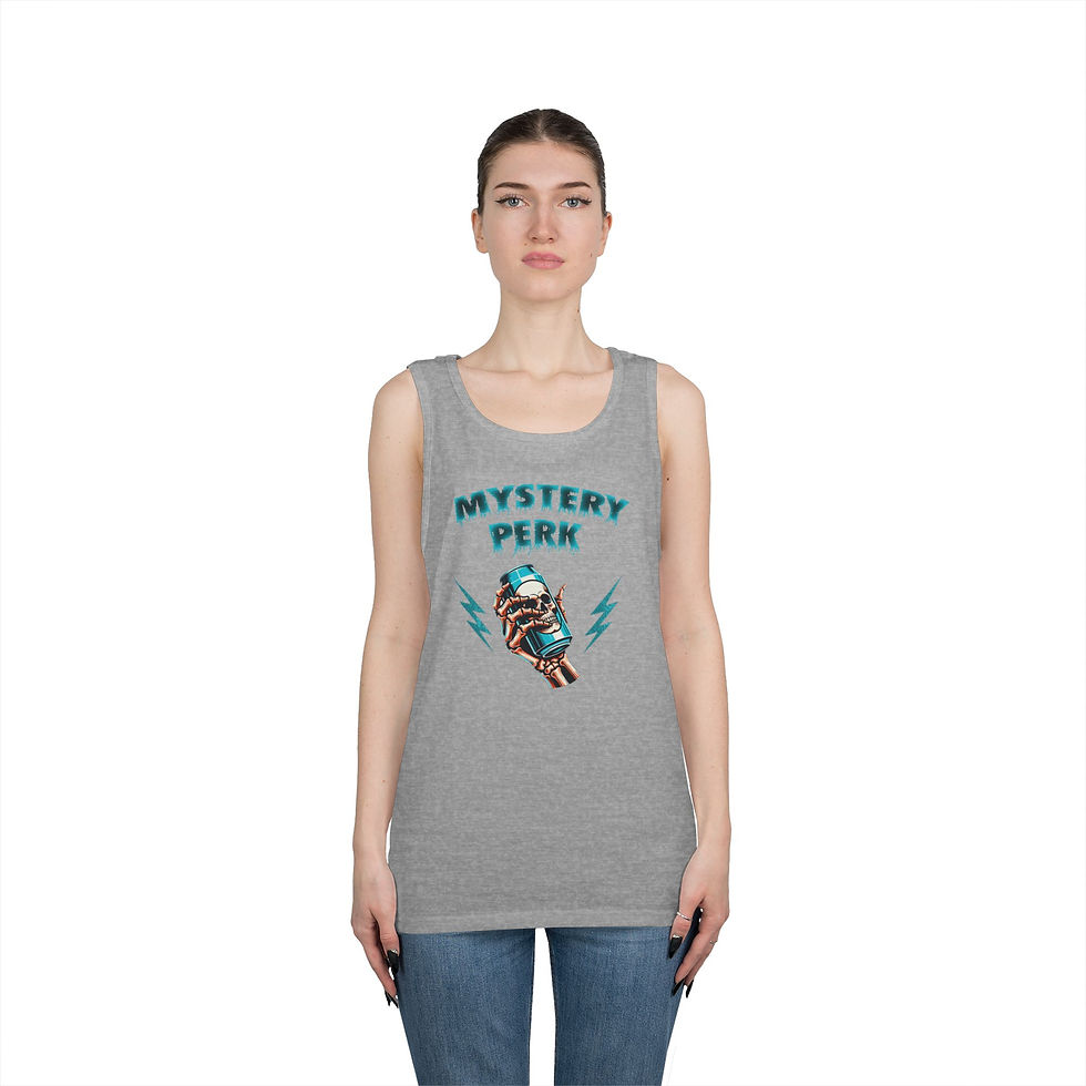 Thumbnail: Mystery Perk Unisex Gamer Tank Top – Edgy Gaming Graphic Tee & Streetwear