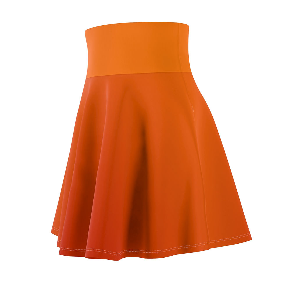 Thumbnail: Orange Ombre Skater Skirt — Flowy High-Waist AOP Circle Skirt