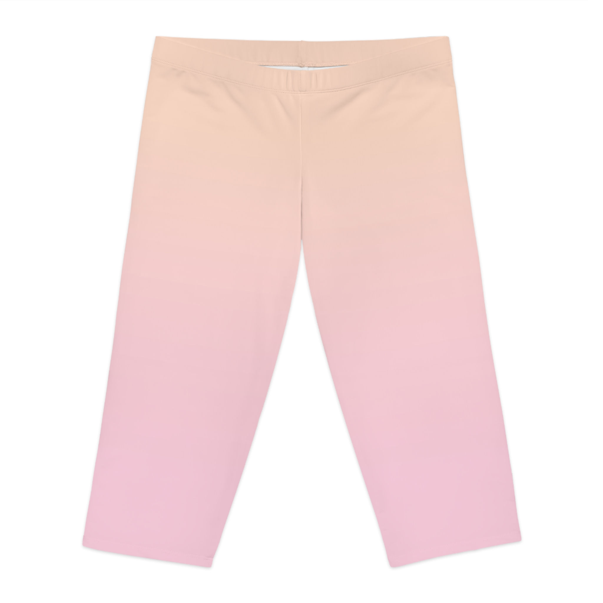 Women's Pink Ombre Capri Leggings — Soft Gradient Activewear