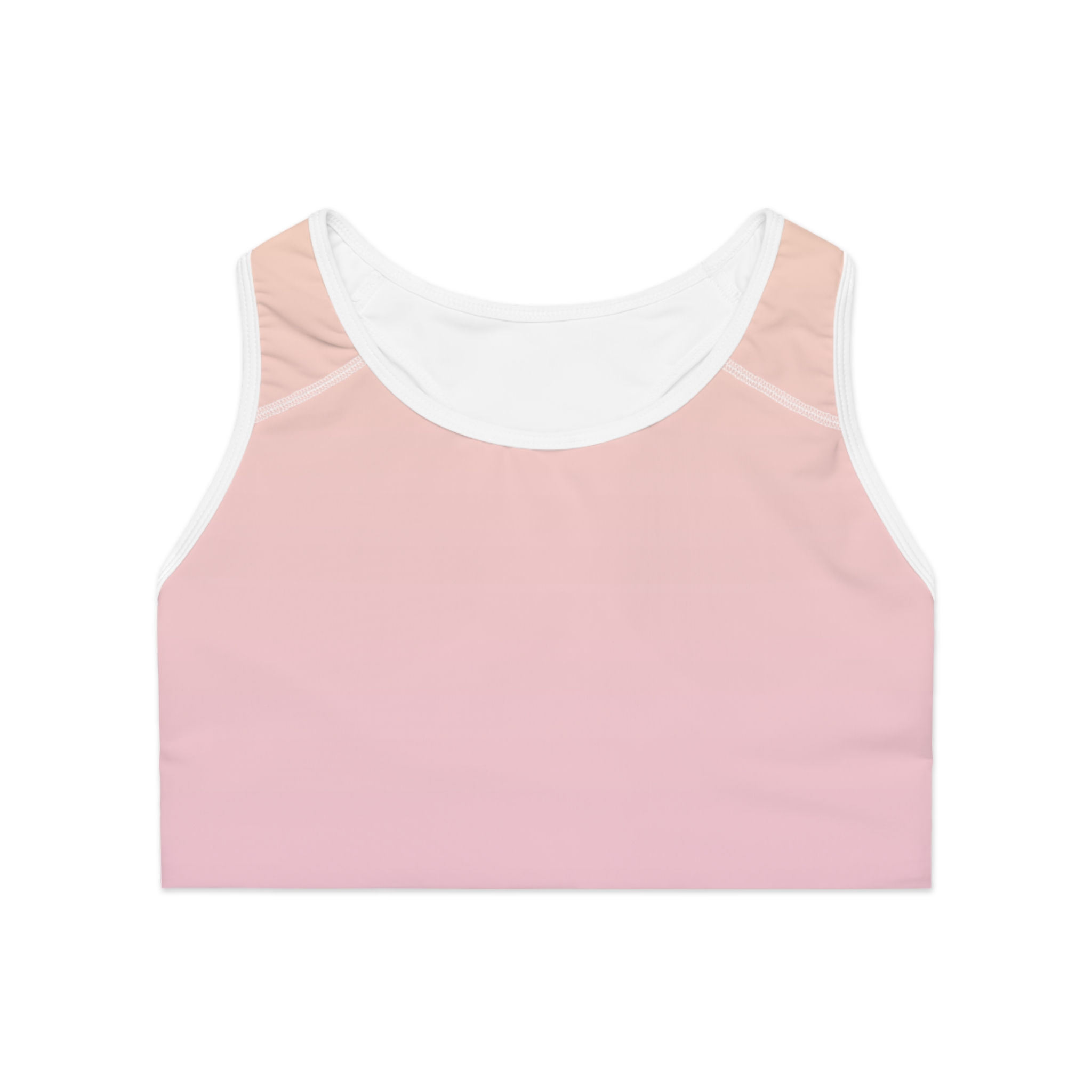 Blush Ombre Sports Bra — Pink Gradient Activewear Crop Top