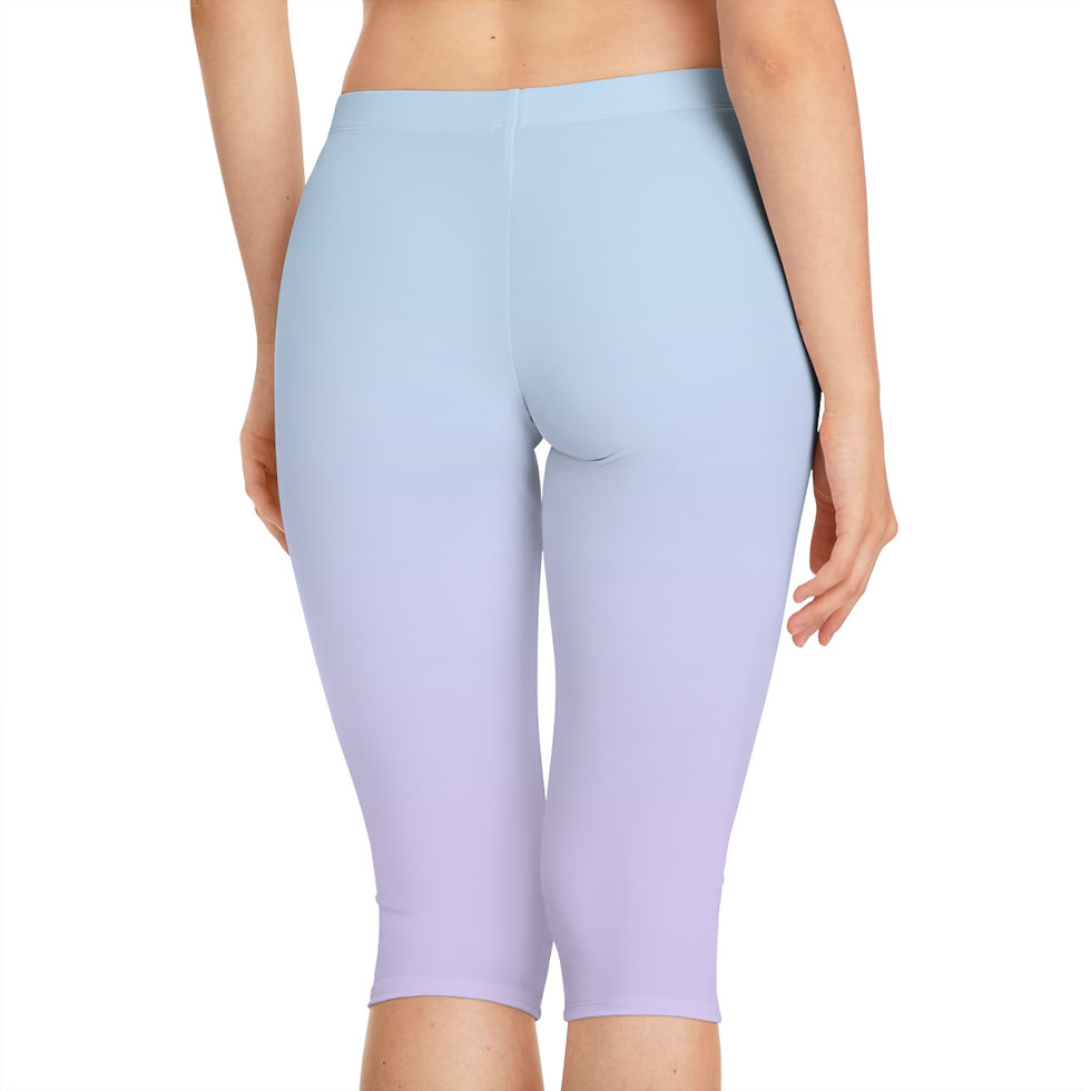 Thumbnail: Pastel Ombre Capri Leggings — Women's Gradient Yoga & Casual Activewear