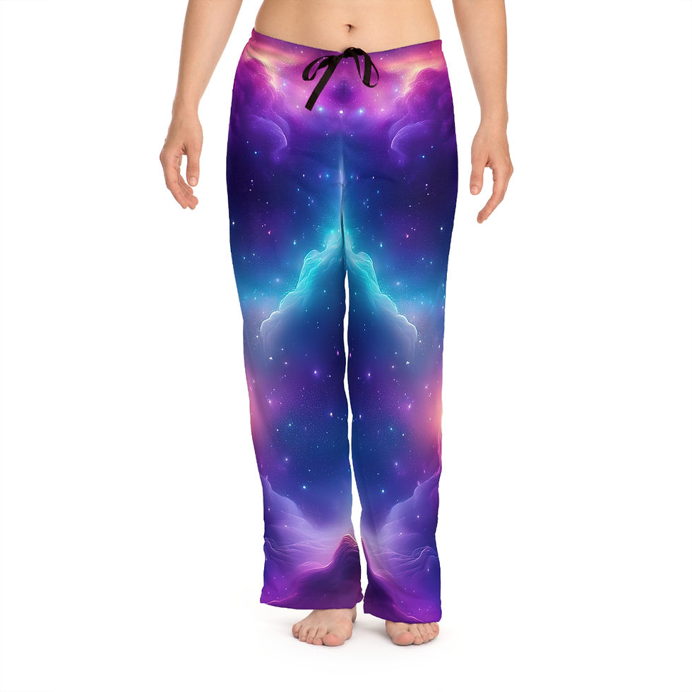 Thumbnail: Galaxy Dream Women's Pajama Pants — Purple Nebula Lounge Sleepwear