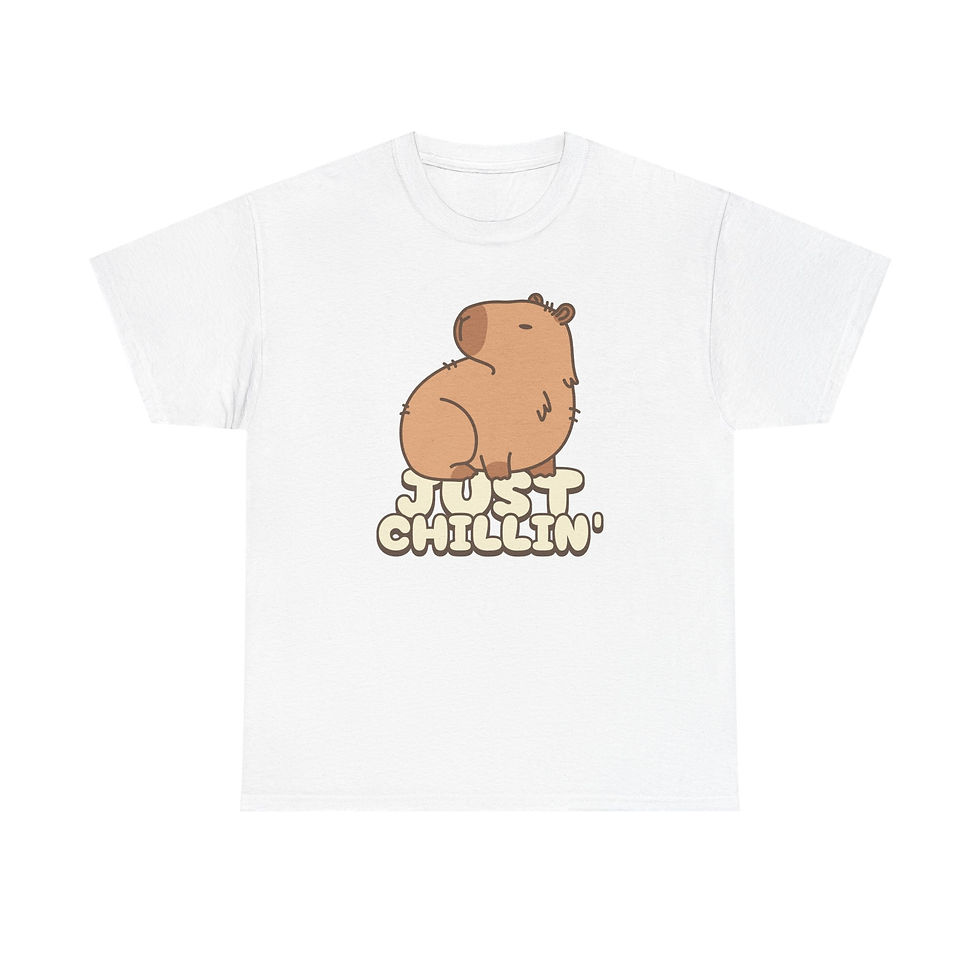 Thumbnail: Just Chillin' Capybara T-Shirt — Cute Relaxed Graphic Tee