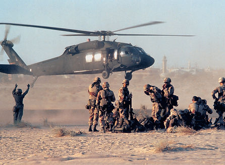 Soldiers and Helicopter