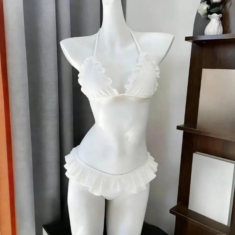 Thumbnail: Japanese Style Kawaii Girls Swimsuit Sweet Printed Halter Bikini Swimsuit Women