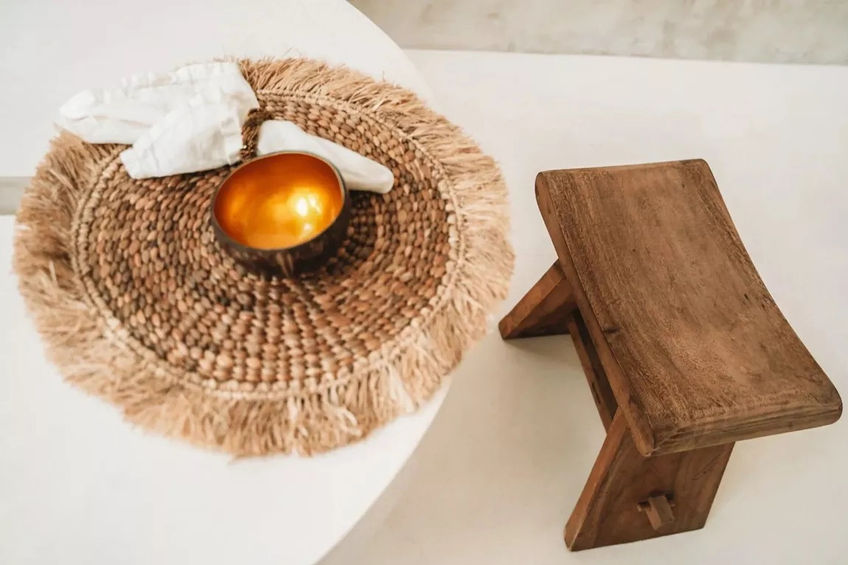 Tischset-Wasserhyazinthen-Raffia-natur