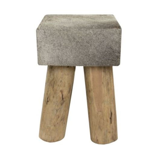 Hocker-Kuh-grau-quadratisch