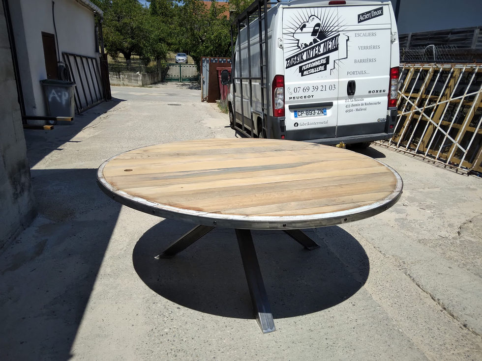 TABLE BOIS/MÉTAL 