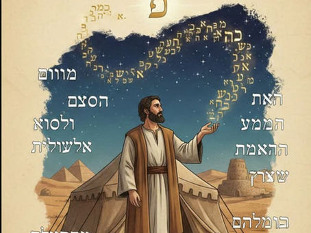 abraham na pustyni na tle namiotu