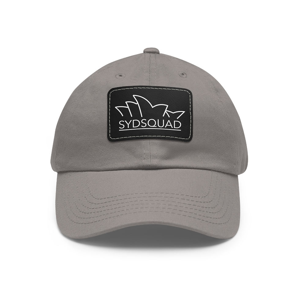 Thumbnail: SydSquad - Dad Hat with Leather Patch (Rectangle)