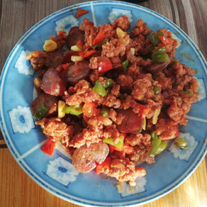 Picadillo soriano con longaniza de boletus 