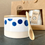 Miniature : pot en grès pois bleus + 500g gros sel