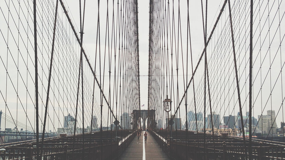Walking across the Brooklyn Bridge