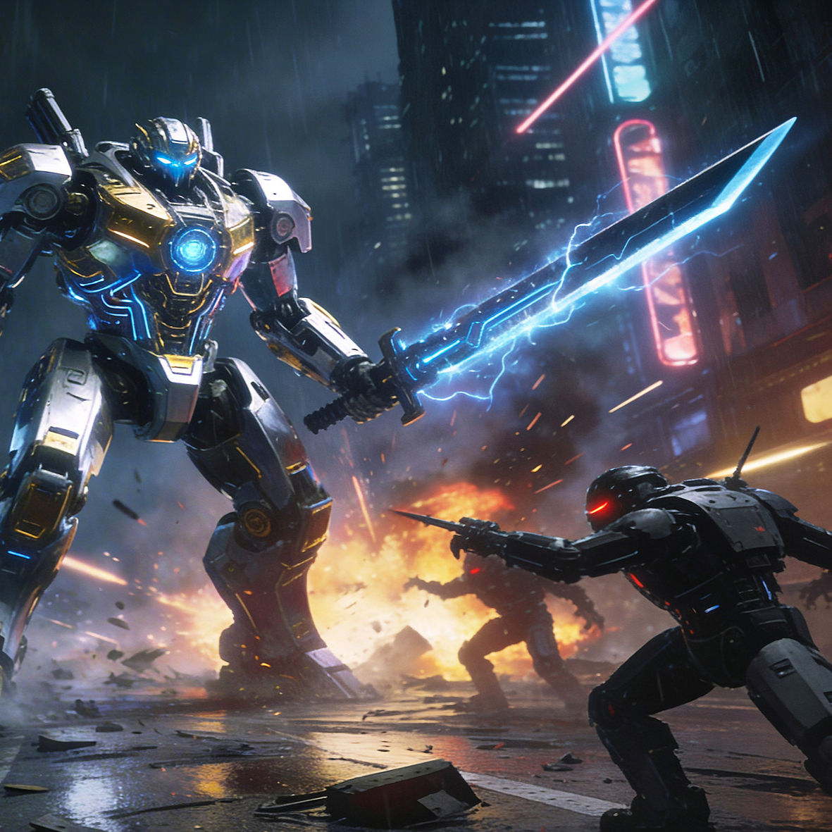 Sci Fi - Mech Battle : Acrylic Gaming Mat