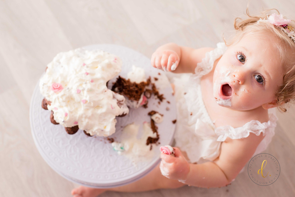 Séance photo bébé - Smash the cake & Bain à Beaune- Bourgogne