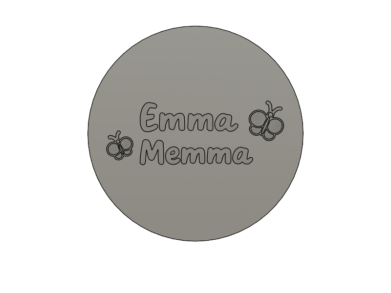 Emma Memma logo round debosser only