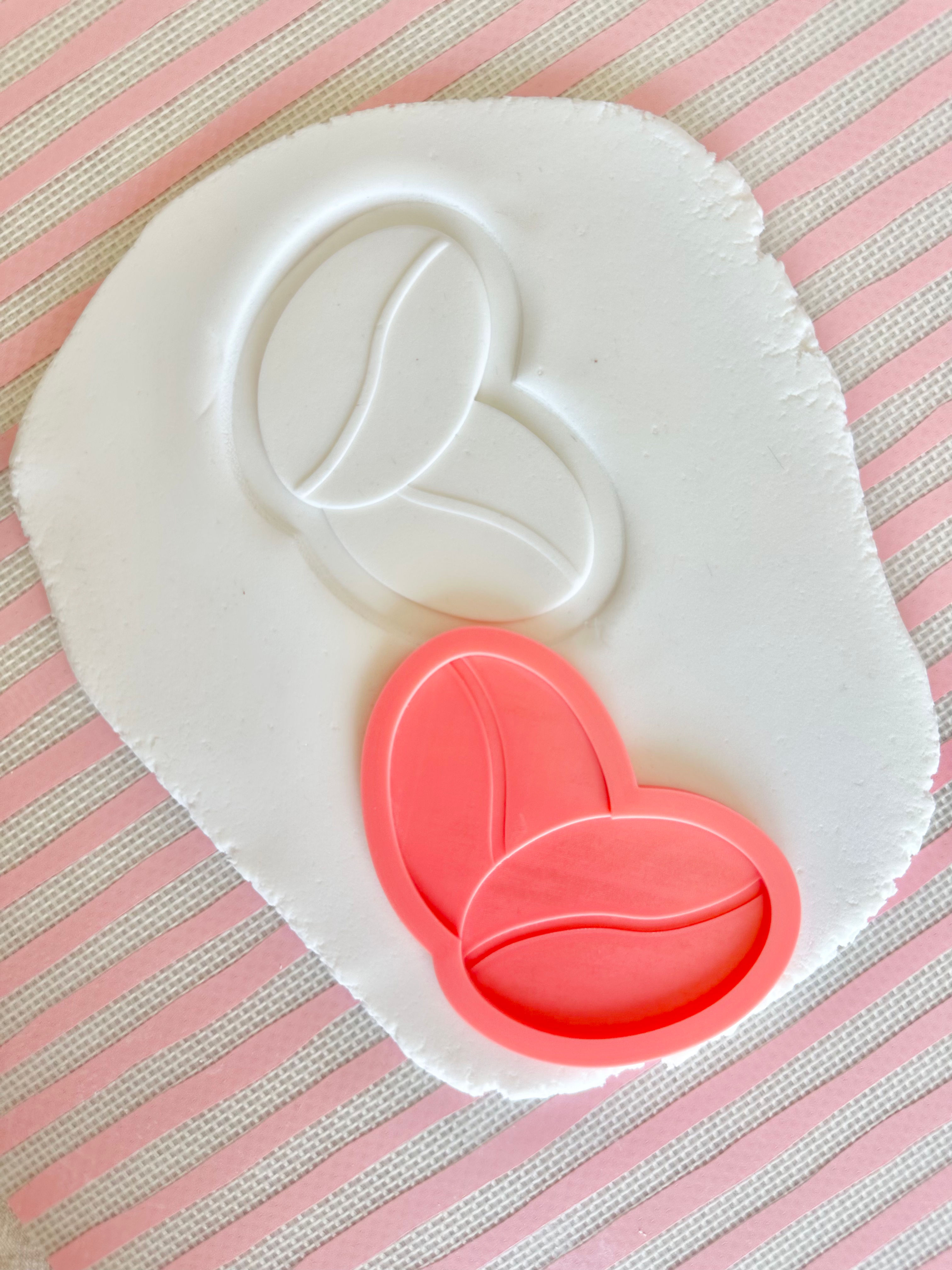 Coffee beans x2 debosser with matching cutter