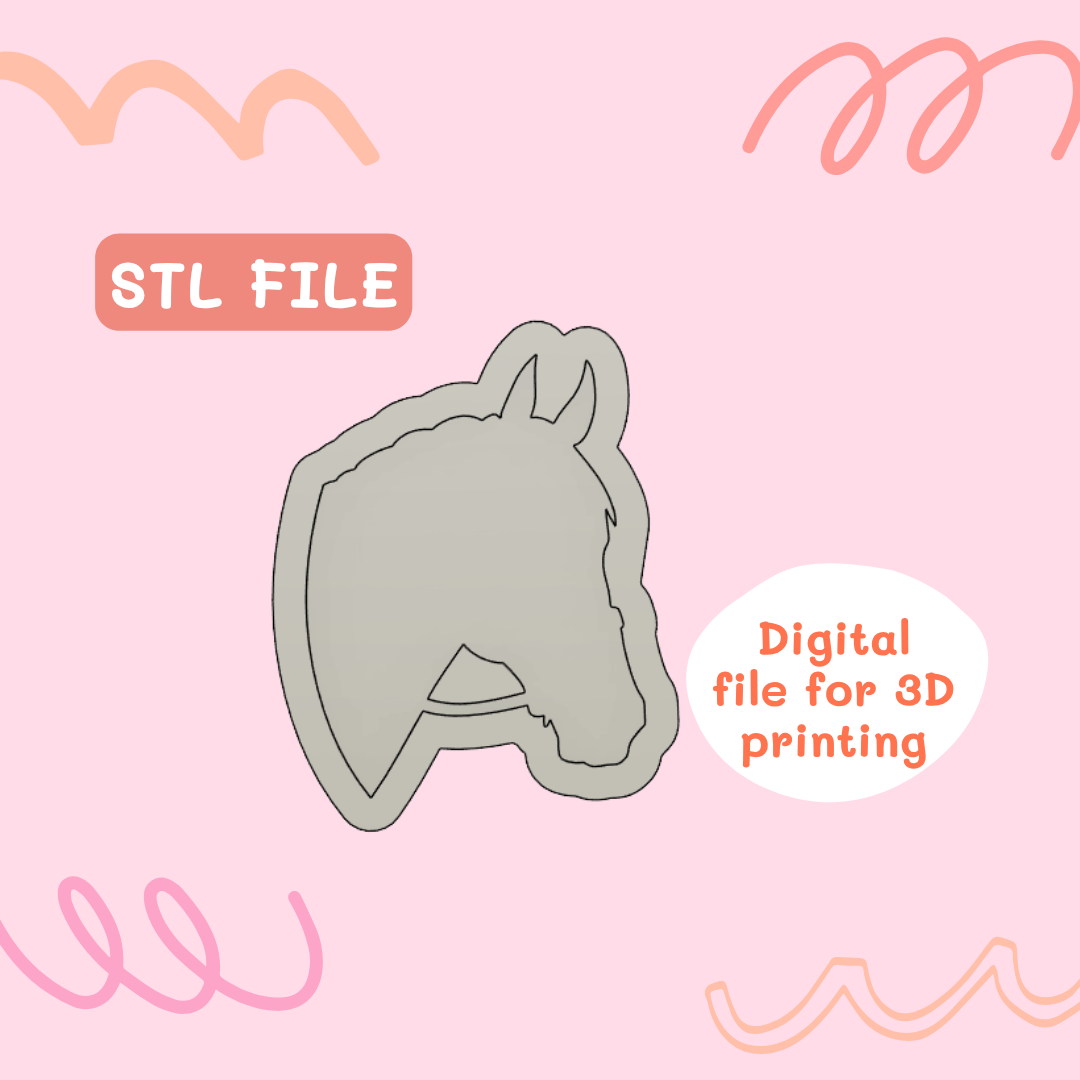Racehorse head silhouette debosser STL