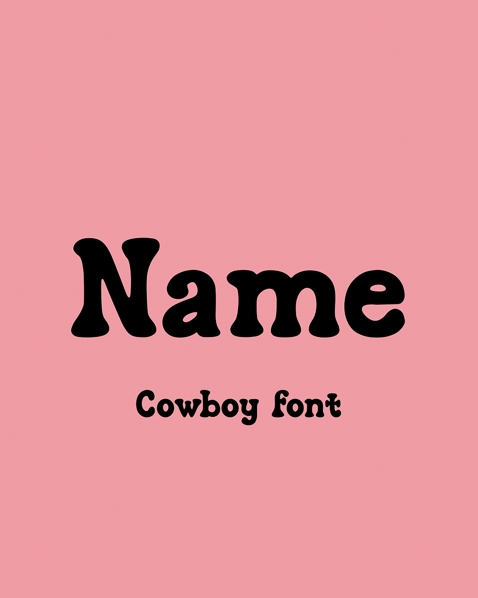 Personalised name stamp with matching cutter (Cowboy font)
