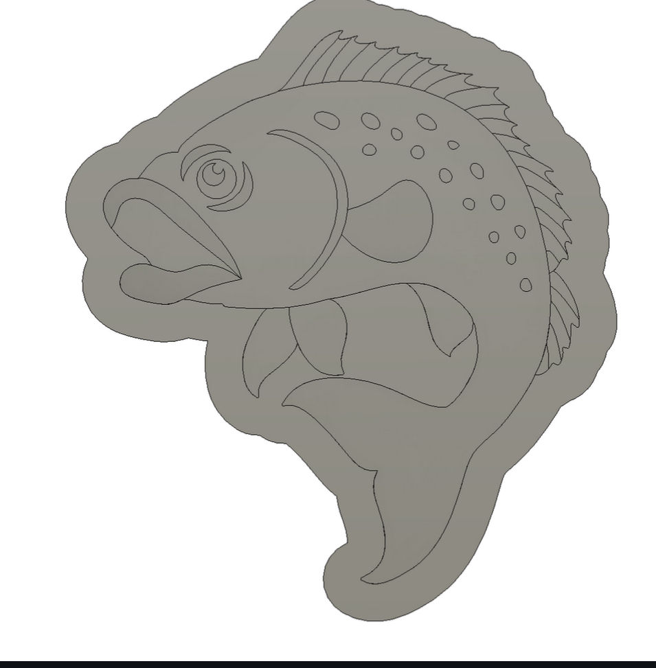 Thumbnail: Bass fish debosser with matching cutter