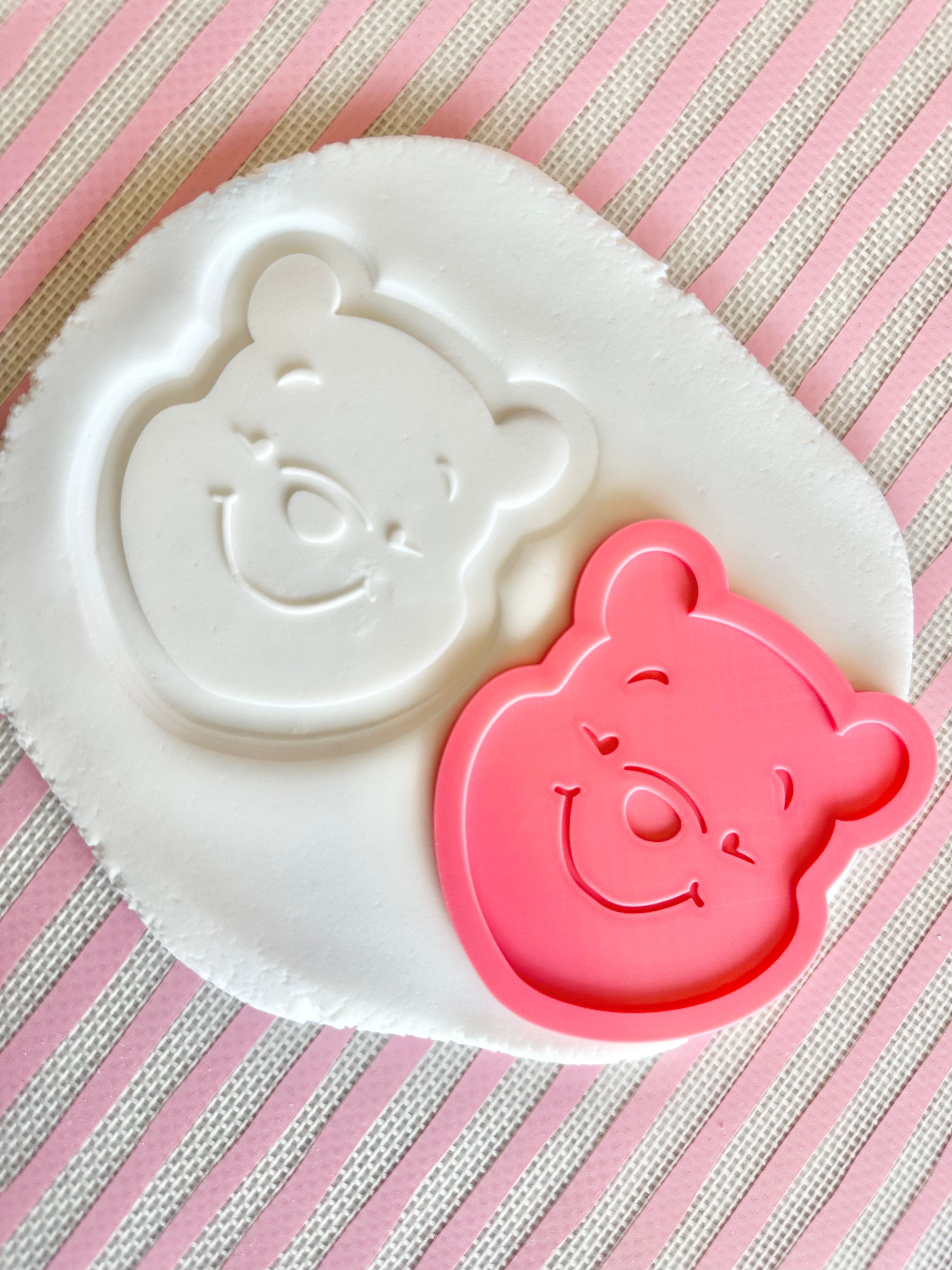 Winnie the Pooh head debosser with matching cutter