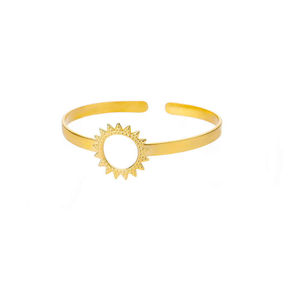 Thumbnail: Classic Gold Cuff Bracelet with Textured Bangle Design