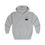 Thumbnail: Light Grey Unisex Zip-up Hoodie with The Red People logo Front & Back, soft, comfortable, full-zip design with hood.