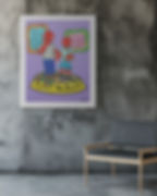 Thumbnail: Colorful Original Art Print by The Red People showing a humorous parent and child scene at a theme park.