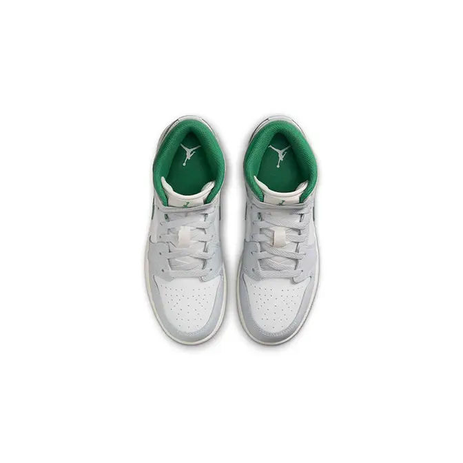 Miniature : Nike Jordan 1 Mid GS White Pure Platinum Pine Green 