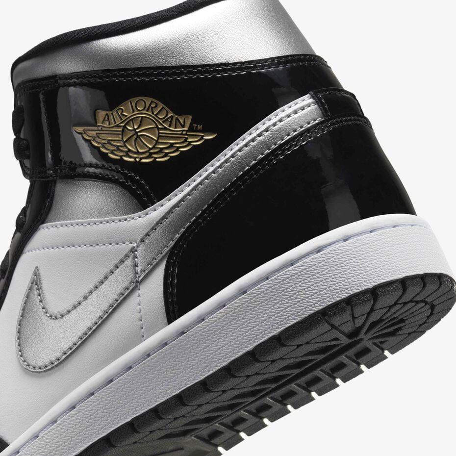 Miniature : Nike Jordan 1 Mid SE Balck/White/Metallic Silver/Metallic Gold