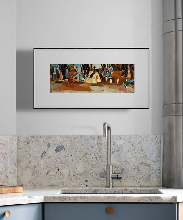 Thumbnail: Elegant framed print of 'Final Steps' in an office, adding movement and nostalgia to the space.