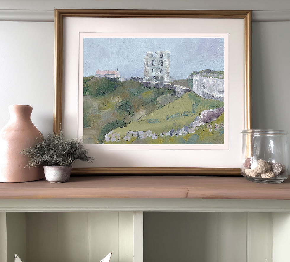 Thumbnail: Elegant framed print of 'Scarborough Castle No. 23' in a professional office, bringing a sense of heritage and sophistication