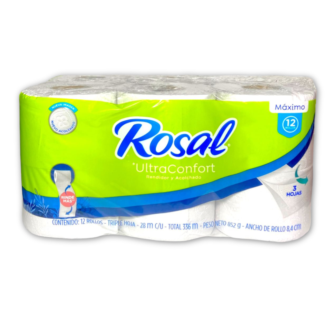PAPEL HIGIENICO ROSAL MAXIMO *12UND