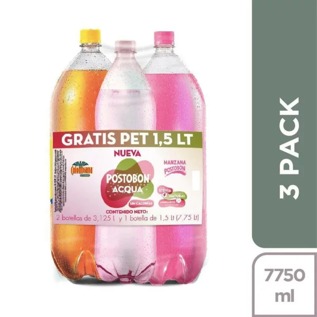 GASEOSA POSTOBON *3 LT *2UND + AQUA 1.5LT