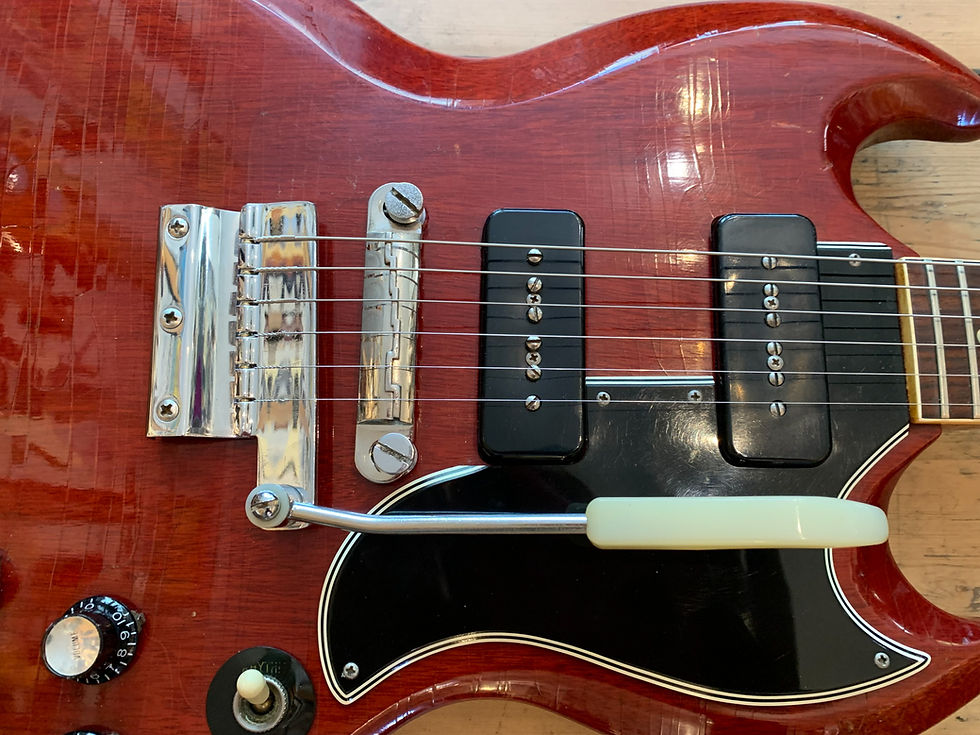 Thumbnail: 1965 Gibson SG Special in Cherry finish with vibrola & hard shell case