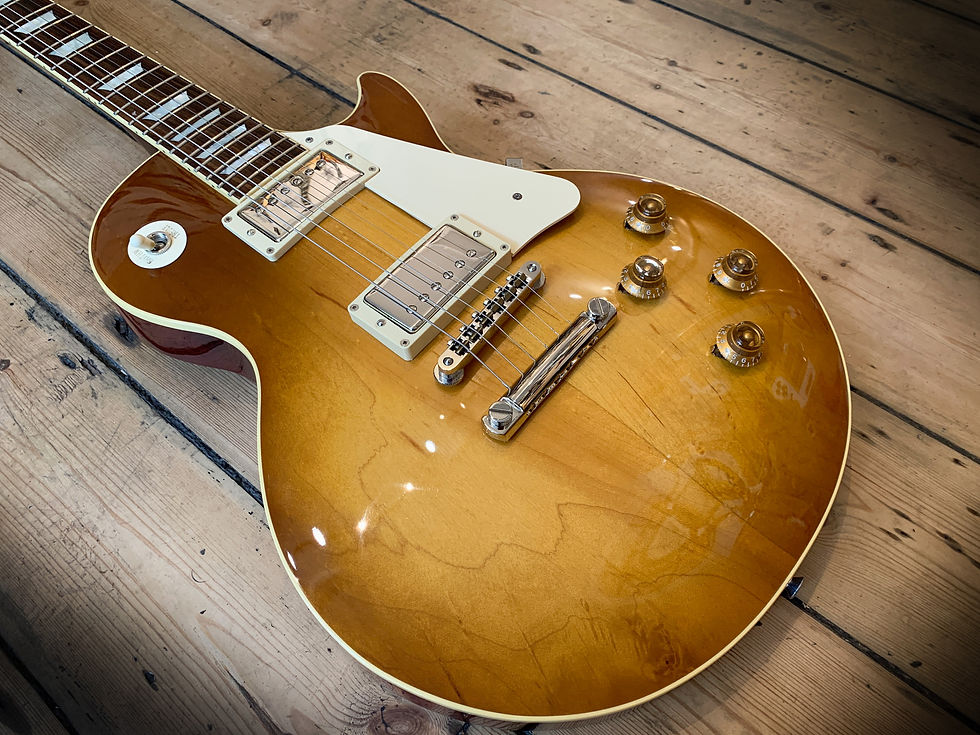 Thumbnail: 2001 Epiphone Fuji-Jen Les Paul Standard in honey burst finish & hard shell case