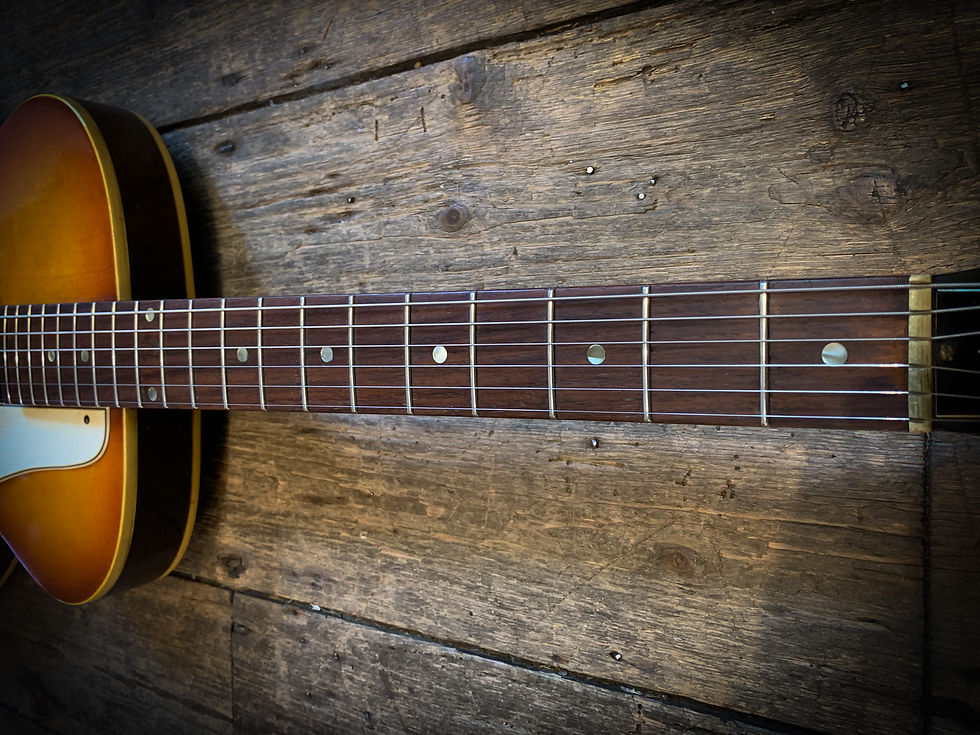 Thumbnail: 1965 Epiphone E422T Century Sunburst with hard shell case