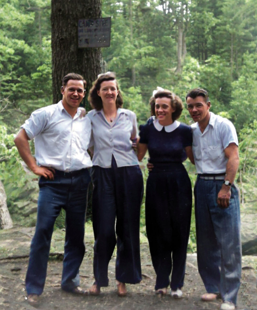 L-R: Roland Woodis, Helen McDougal, Helen Ladd, & Jack Foley, 1943