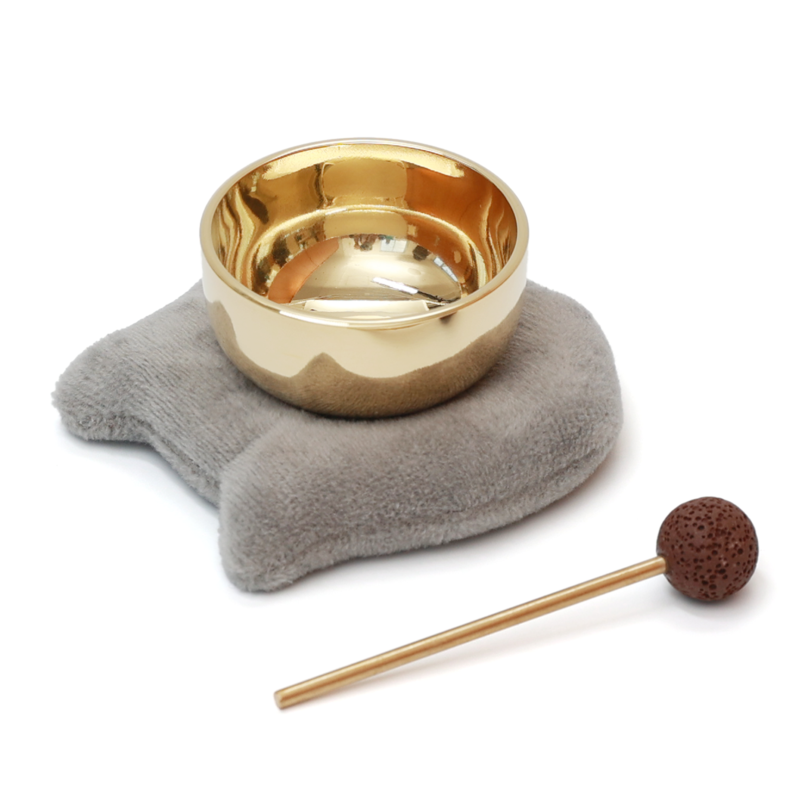 ペット仏具 日本製 ミニおりん 真鍮 布製台座 手元供養 3点セット 鏡面仕上げ